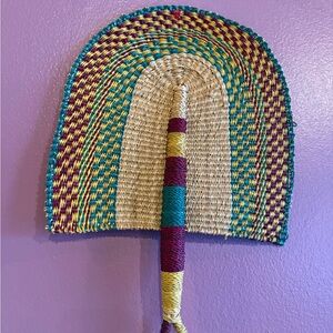 Colorful Woven Hand Fan